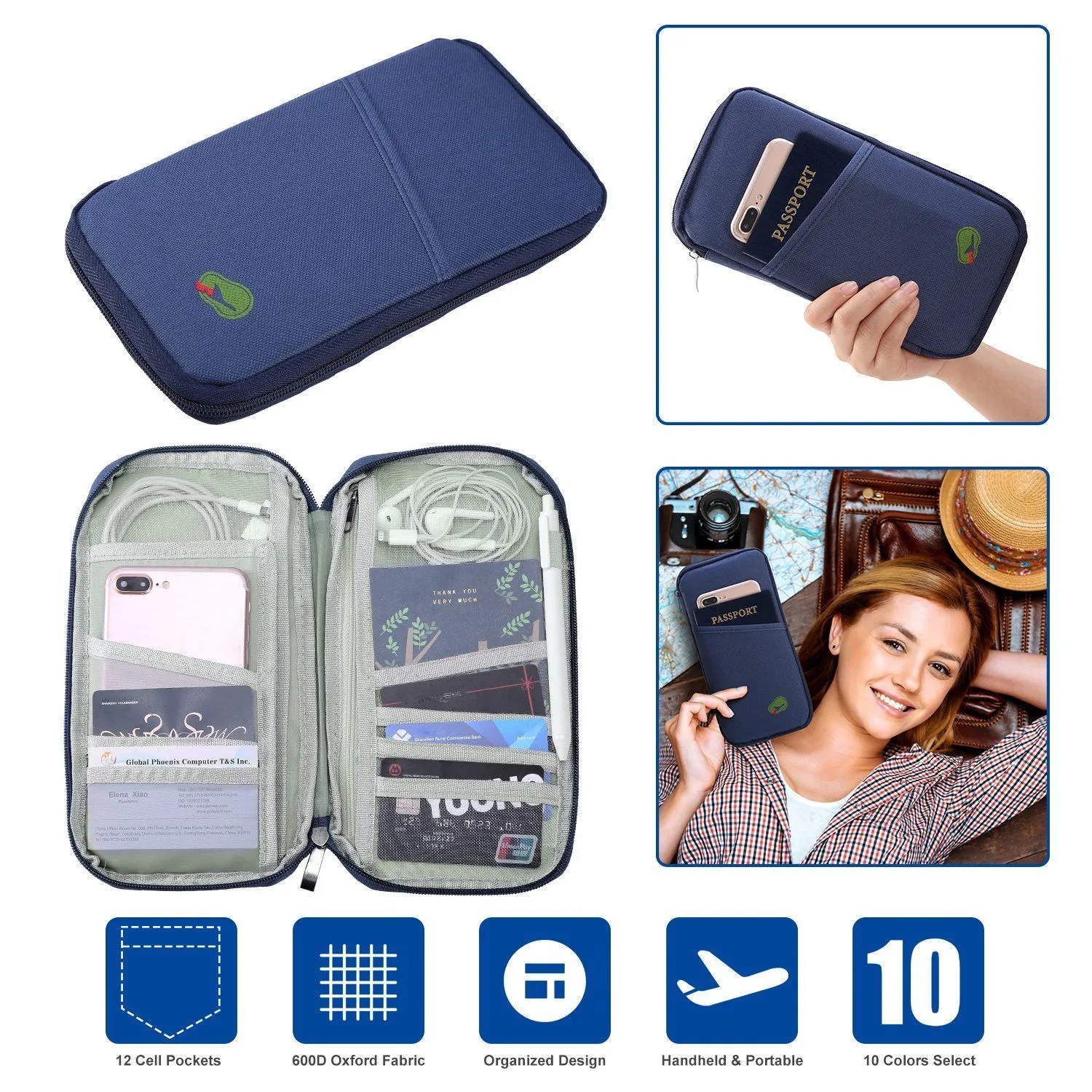 12 Pocket Travel Passport Wallet