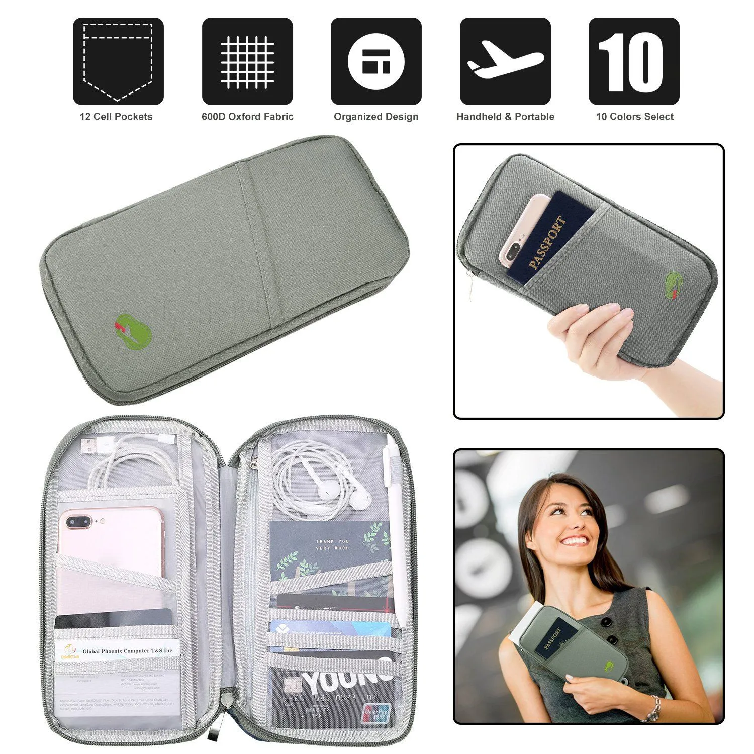 12 Pocket Travel Passport Wallet