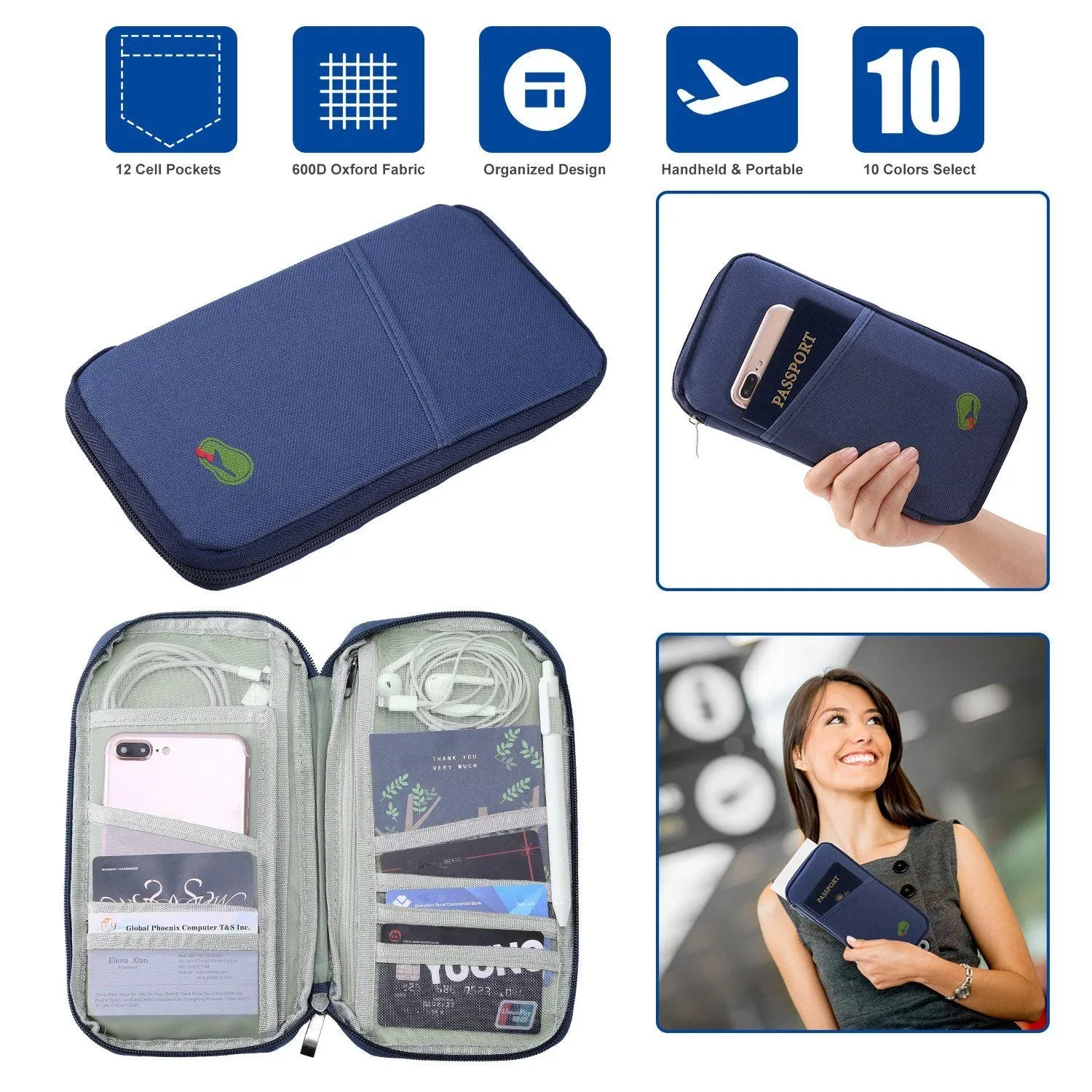 12 Pocket Travel Passport Wallet