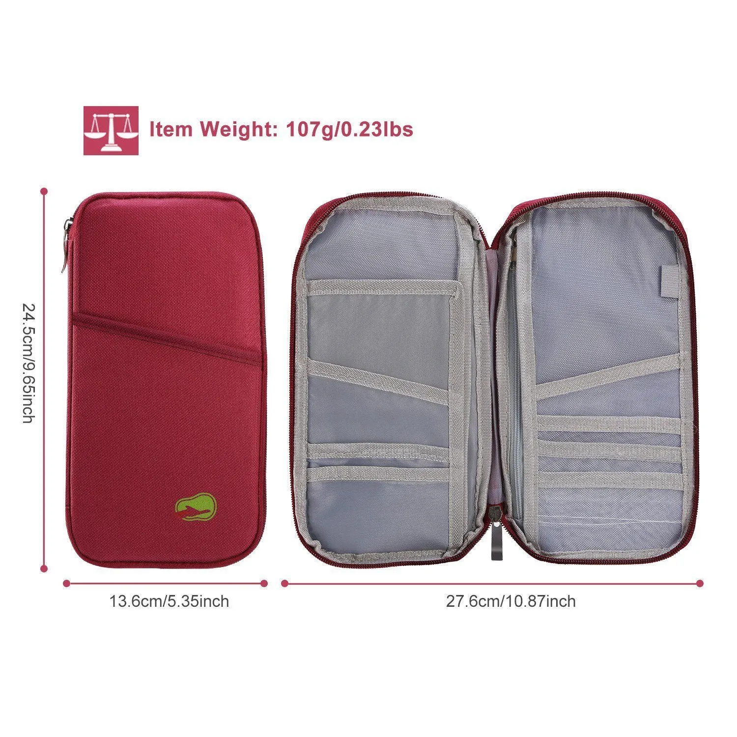 12 Pocket Travel Passport Wallet