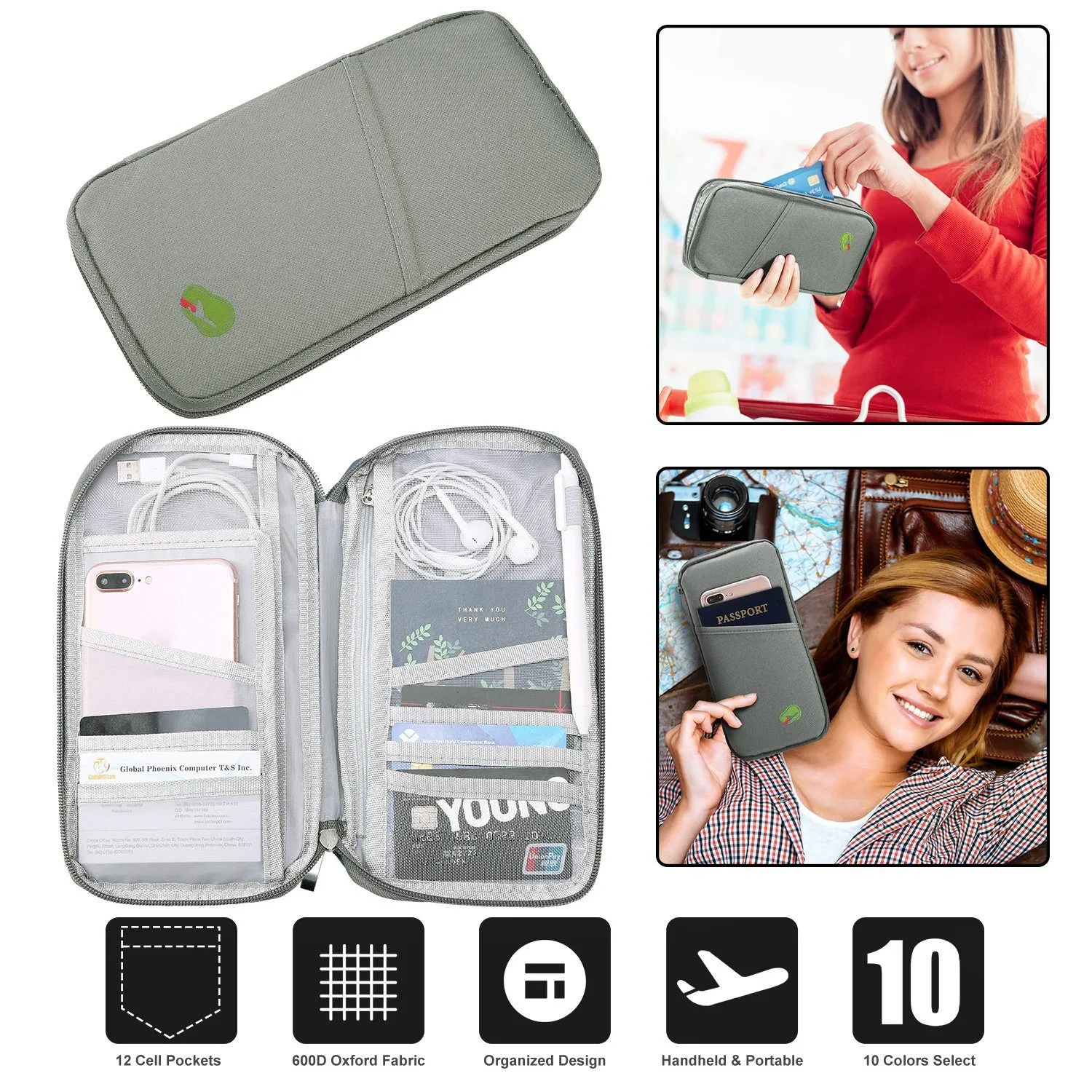 12 Pocket Travel Passport Wallet