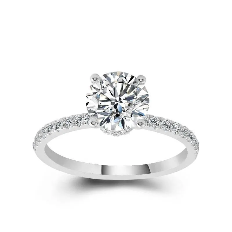 3 ct Lab Diamond Hidden Halo Ring