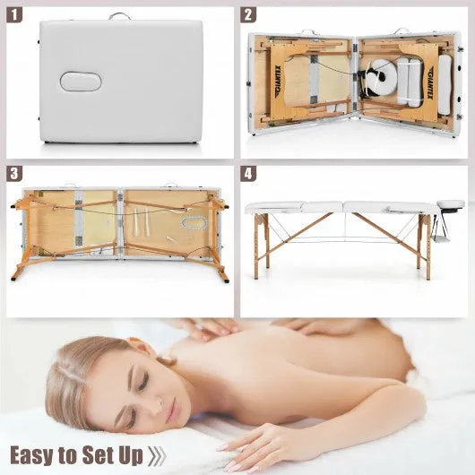 3 Fold 84" L Portable Adjustable Massage Table with Carry Case