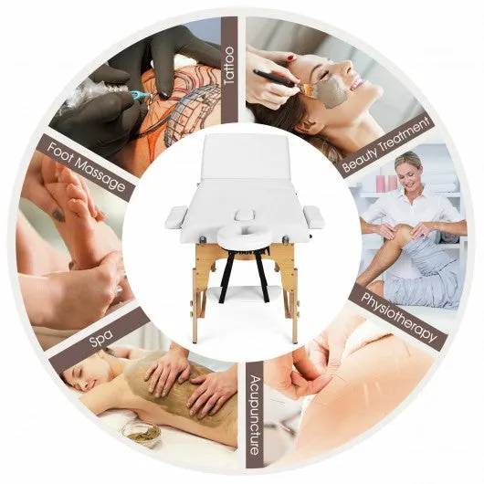 3 Fold 84" L Portable Adjustable Massage Table with Carry Case
