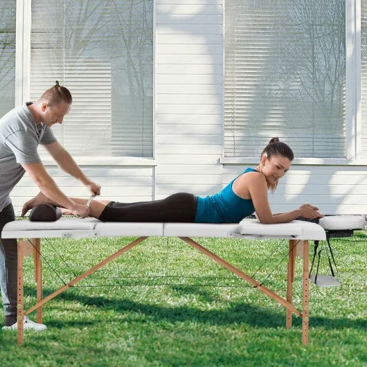 3 Fold 84" L Portable Adjustable Massage Table with Carry Case