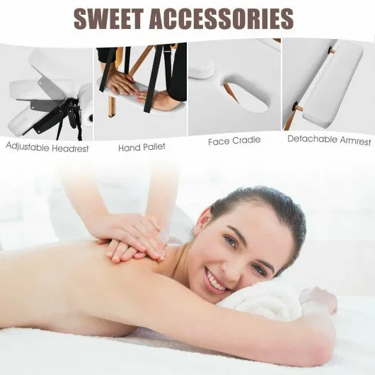 3 Fold 84" L Portable Adjustable Massage Table with Carry Case