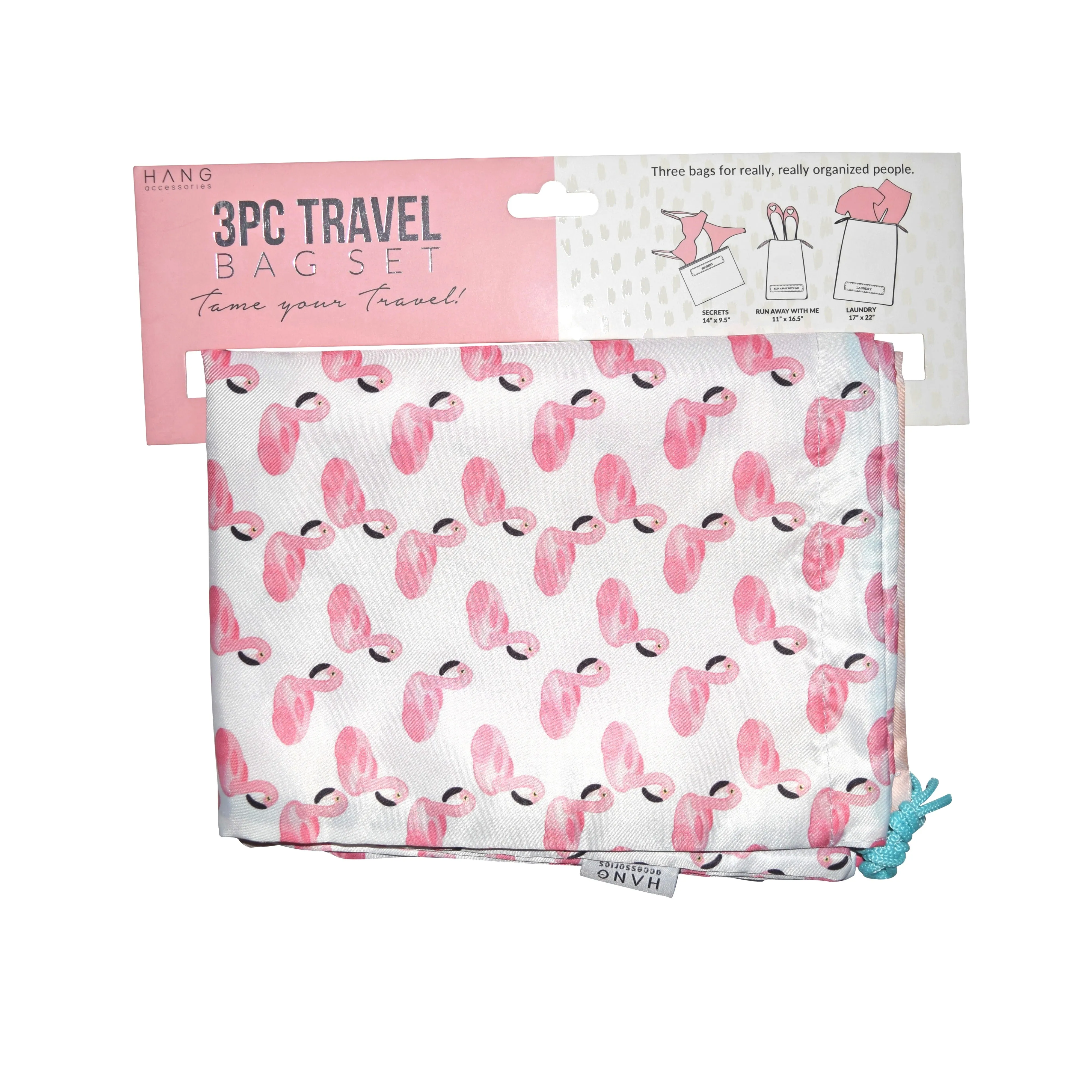 3 Piece Travel Bag Set Flamingo