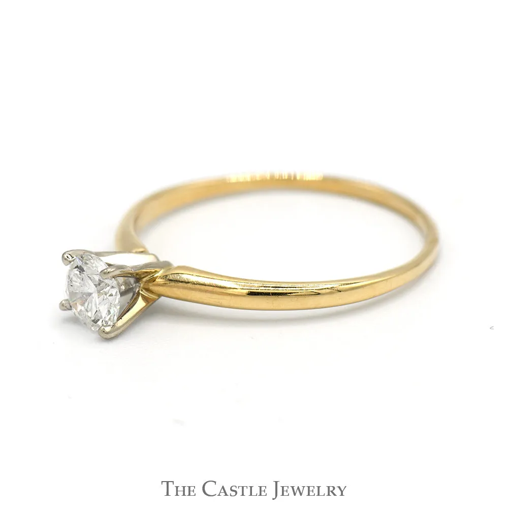 .45ct Round Diamond Solitaire Engagement Ring in 14k Yellow Gold