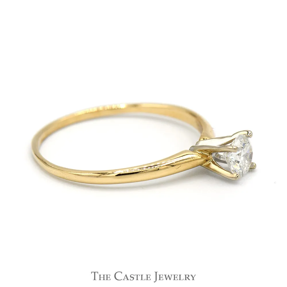 .45ct Round Diamond Solitaire Engagement Ring in 14k Yellow Gold