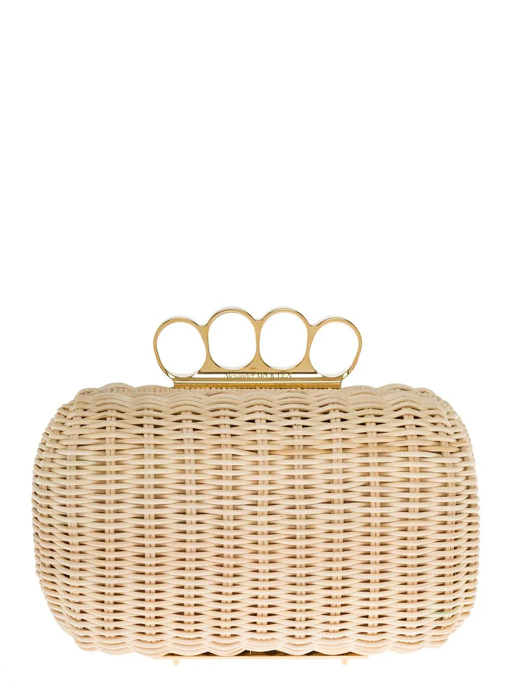 Alexander McQueen Woven Four-Ring Clutch Bag