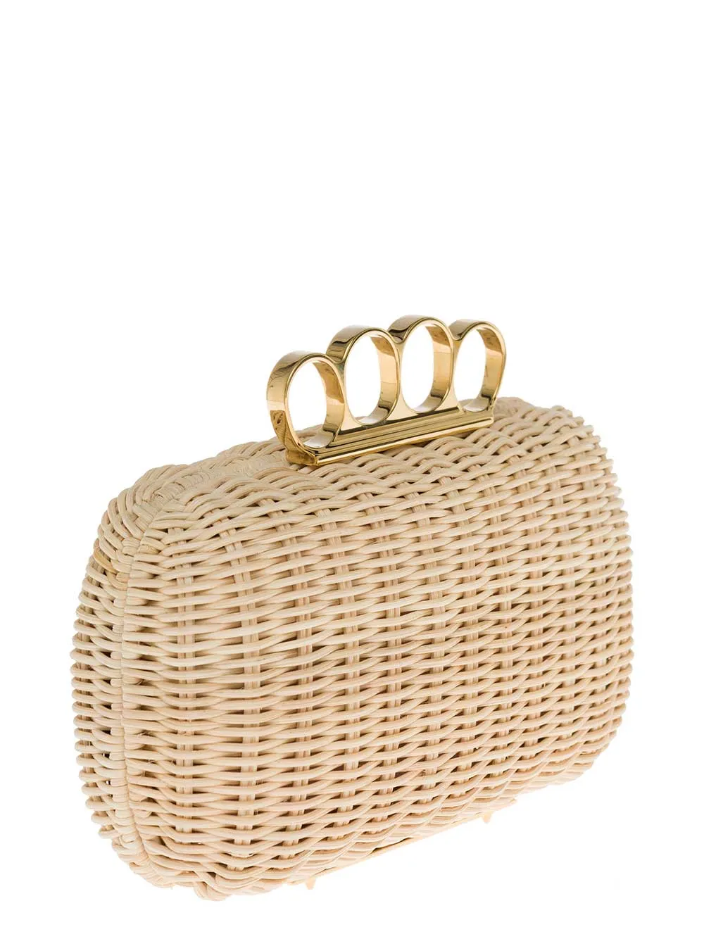 Alexander McQueen Woven Four-Ring Clutch Bag