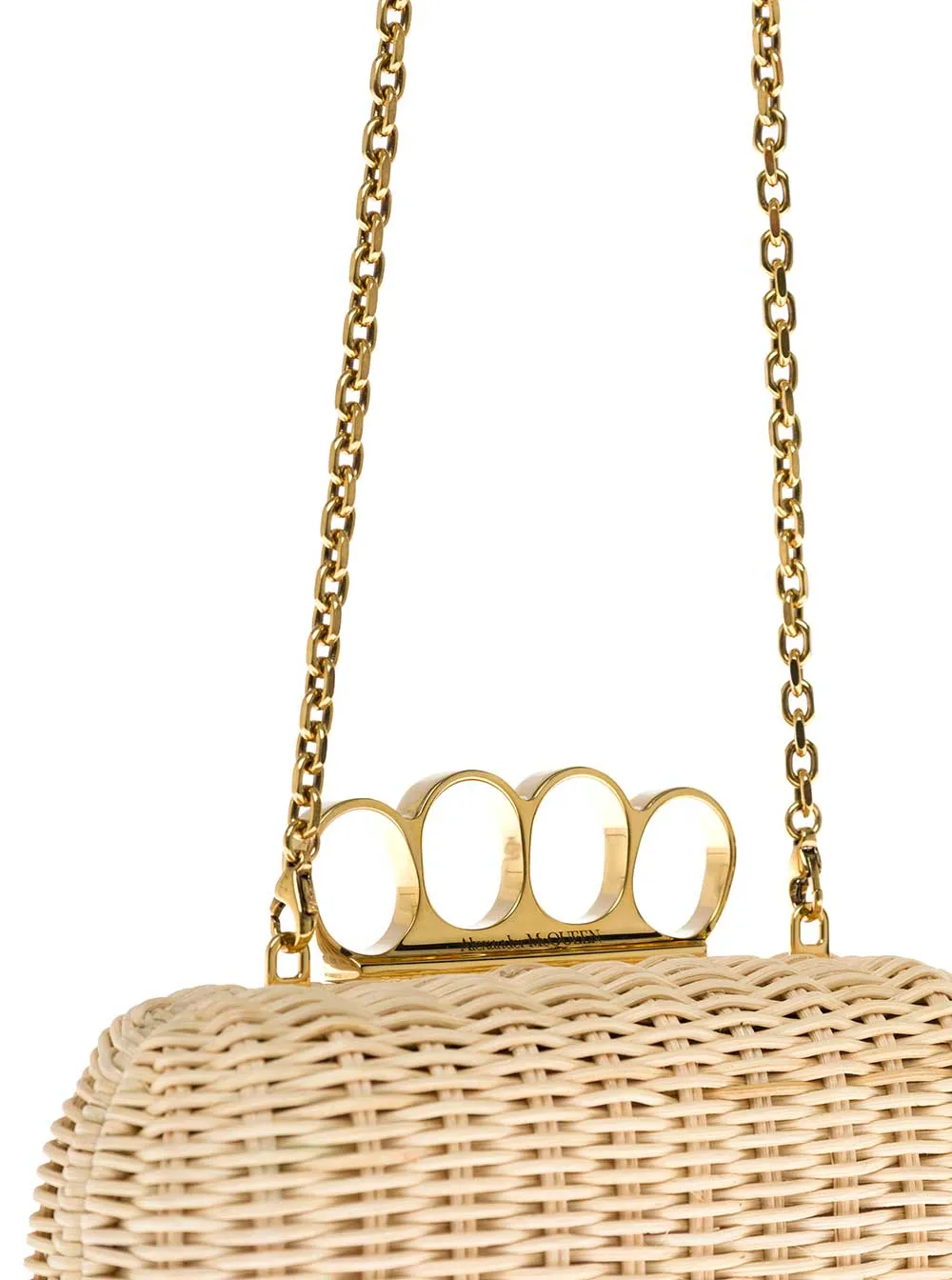Alexander McQueen Woven Four-Ring Clutch Bag