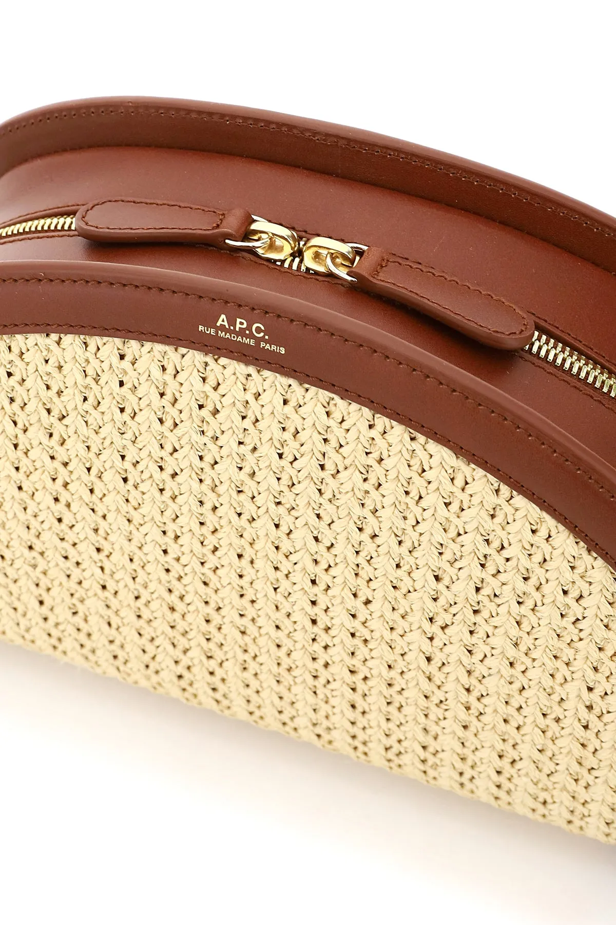 A.P.C. Demi-Lune Raffia Shoulder Bag