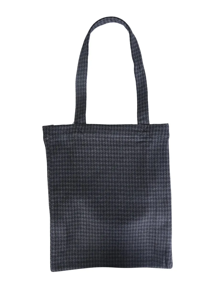 A.P.C. Logo Print Houndstooth Tote Bag