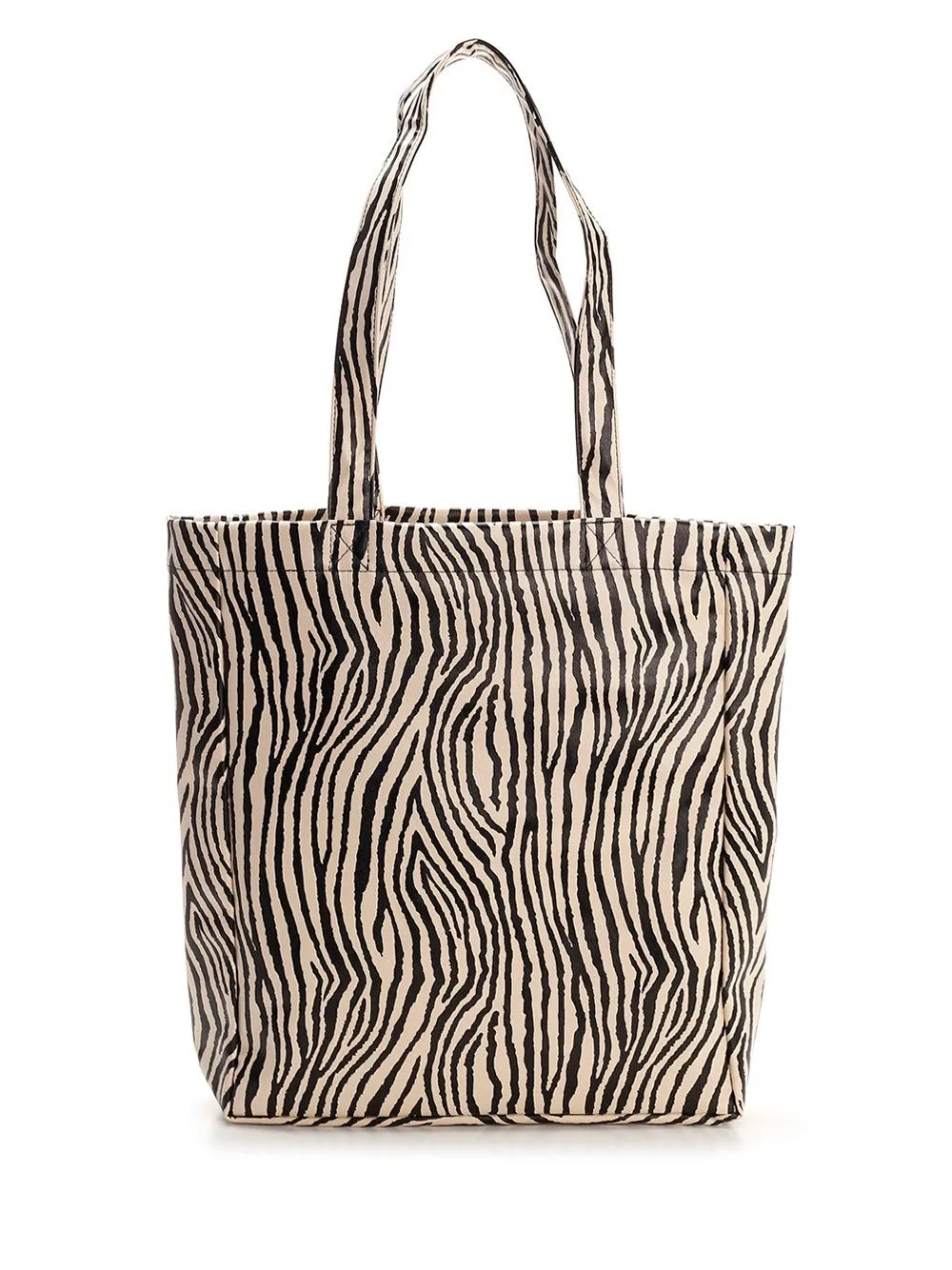 A.P.C. Logo Printed Striped Tote Bag