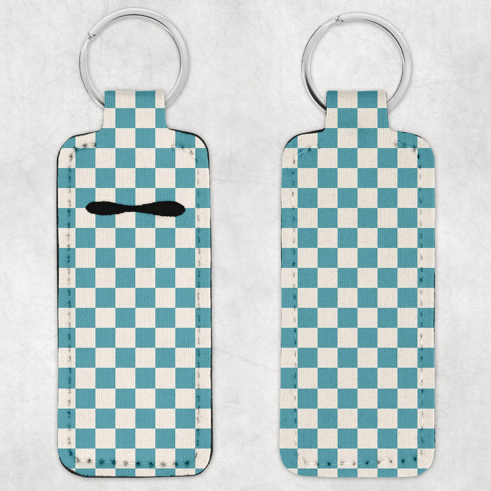 Aqua Checkerboard Lip Balm Holder