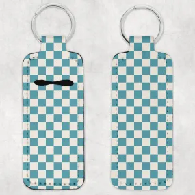 Aqua Checkerboard Lip Balm Holder
