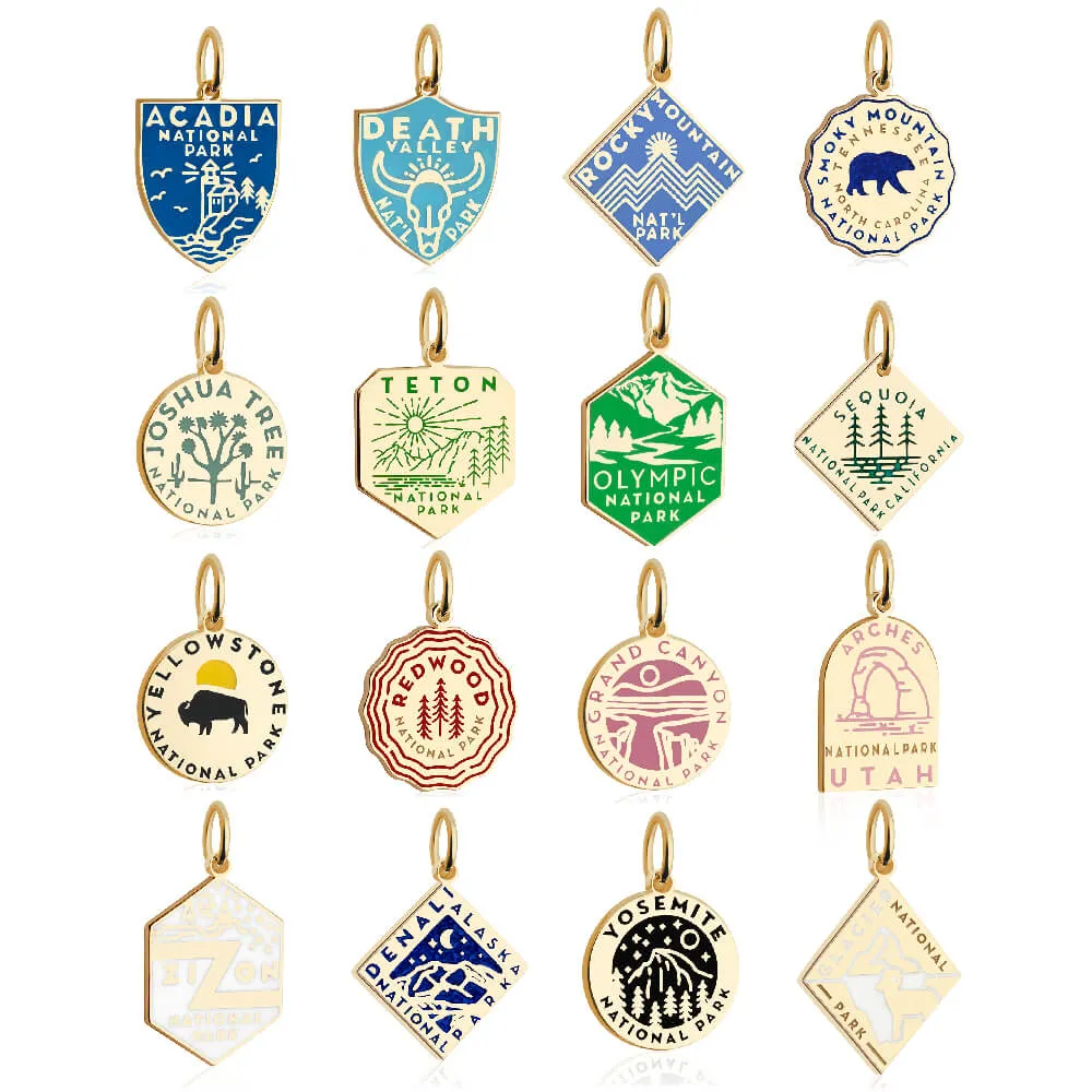 Arches National Park Charm, Gold Enamel