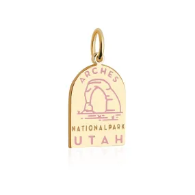 Arches National Park Charm, Gold Enamel