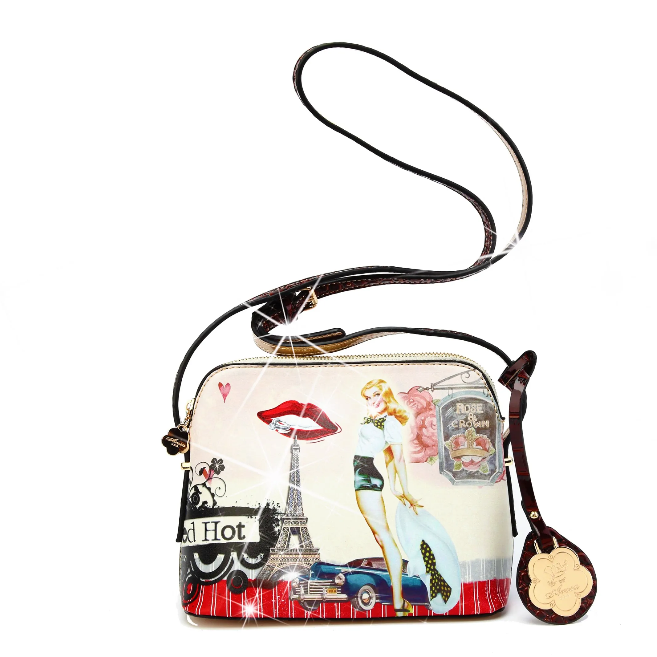Arosa Retro Parisian Charm Crossbody Bag