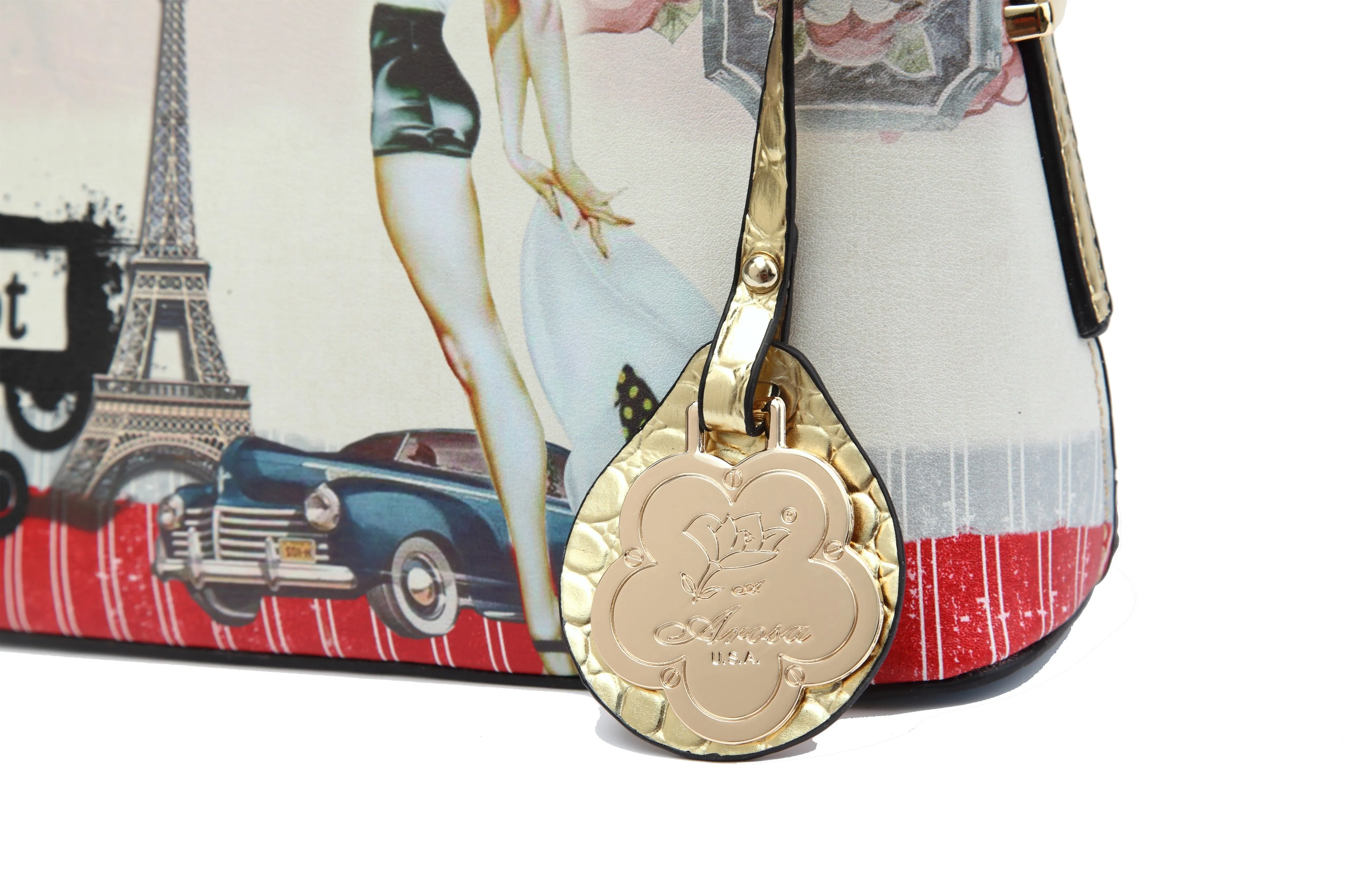 Arosa Retro Parisian Charm Crossbody Bag