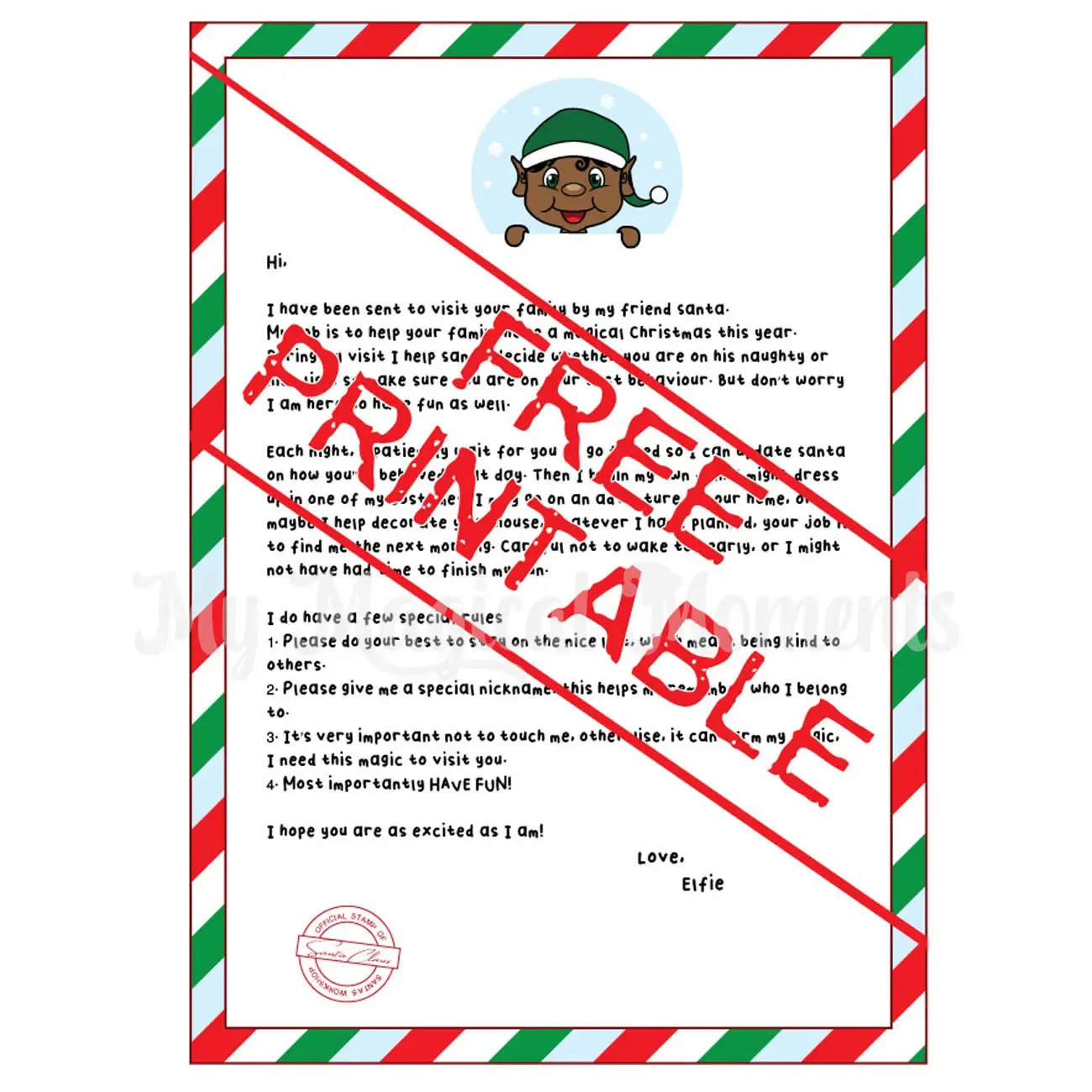 Arrival Letter - My Elf Friends® - Boy- Black Hair