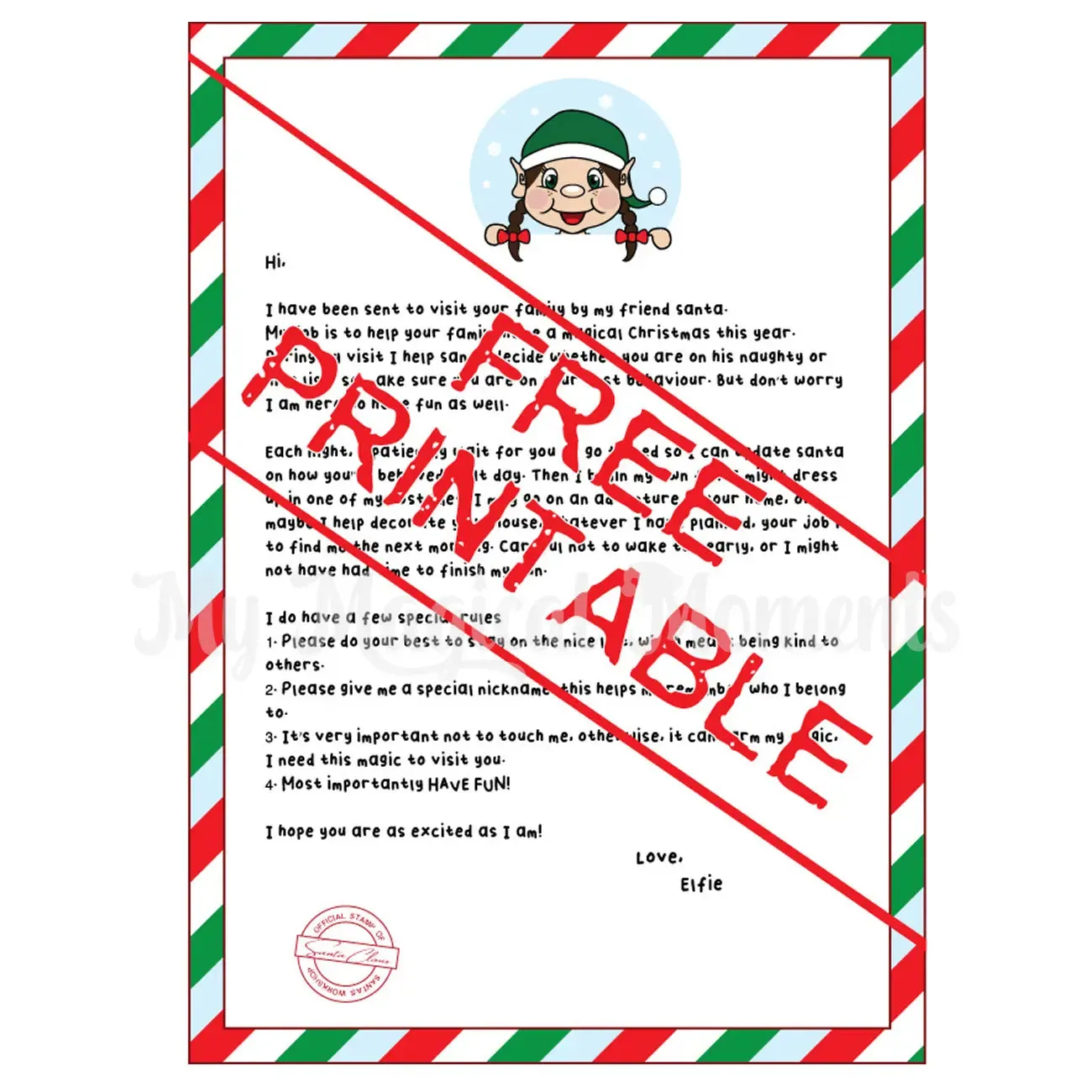 Arrival Letter - My Elf Friends® - Girl- Brown Hair