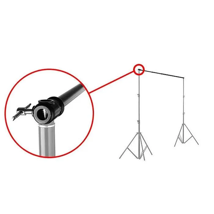 Backdrop Stand Telescopic Crossbar Rod (Extendable from 1.2m - 3m) - Black / Silver