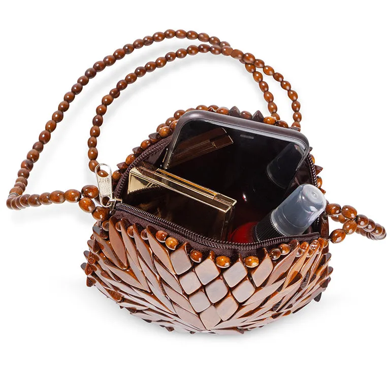 Bali Round Crossbody Bag - Dark Walnut