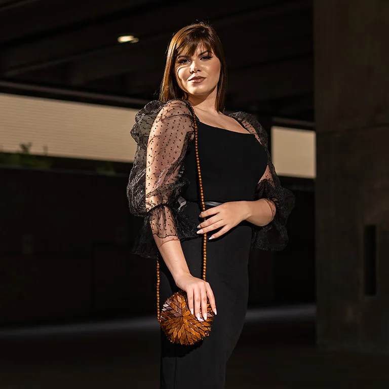 Bali Round Crossbody Bag - Dark Walnut