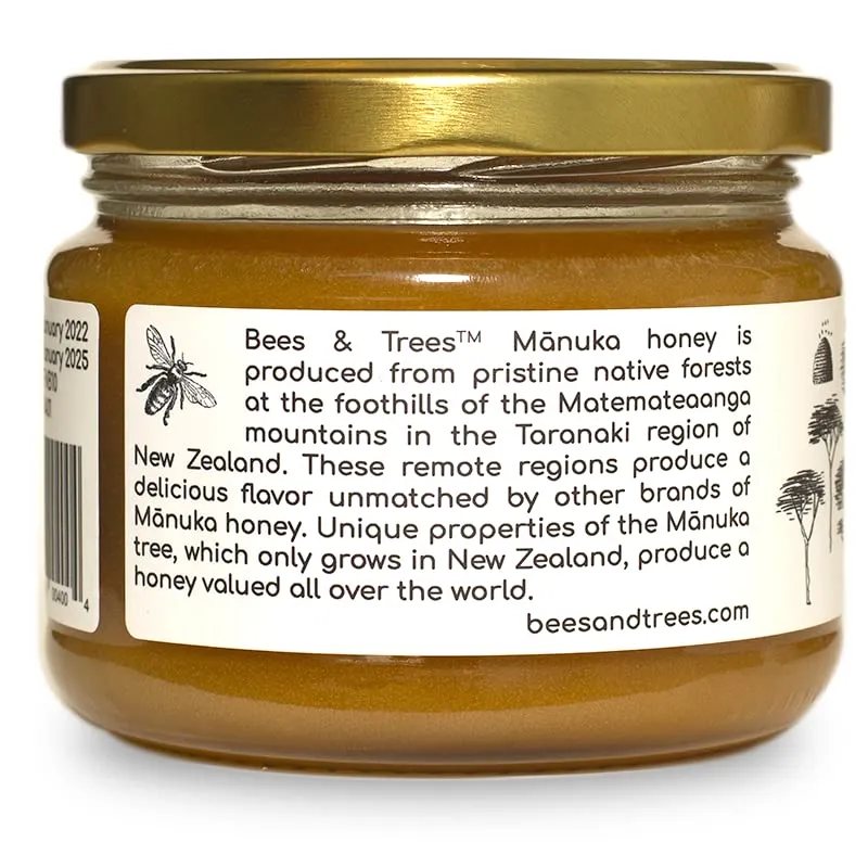 Bees & Trees 100% Pure Monofloral New Zealand Manuka Honey 550  13.4 oz