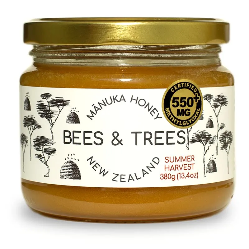 Bees & Trees 100% Pure Monofloral New Zealand Manuka Honey 550  13.4 oz