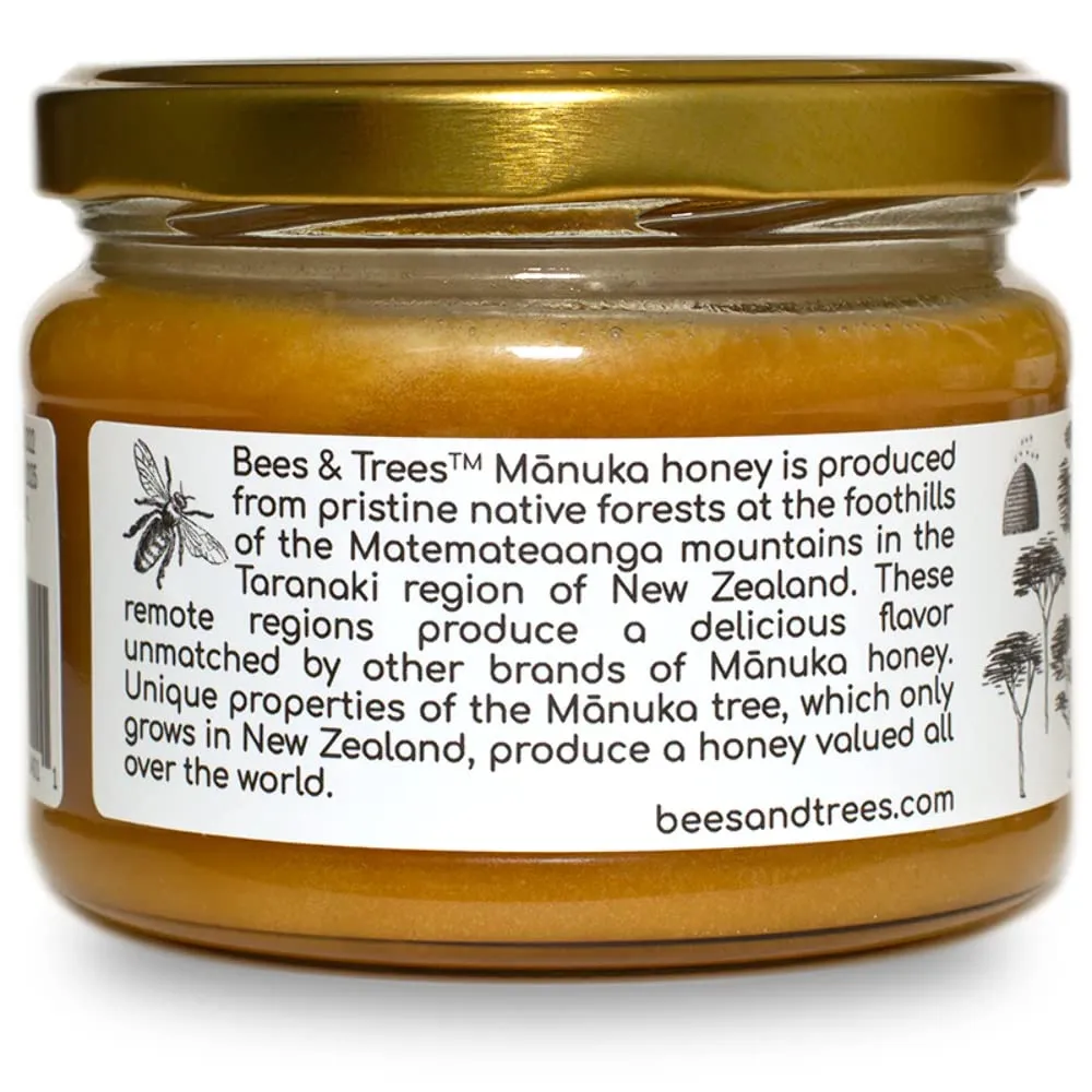 Bees & Trees 100% Pure Monofloral New Zealand Manuka Honey, 830  MGO 10.6 oz