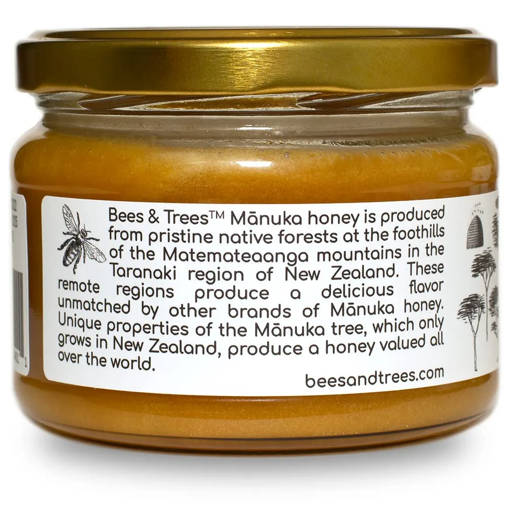 Bees & Trees 100% Pure Monofloral New Zealand Manuka Honey, 830  MGO 10.6 oz