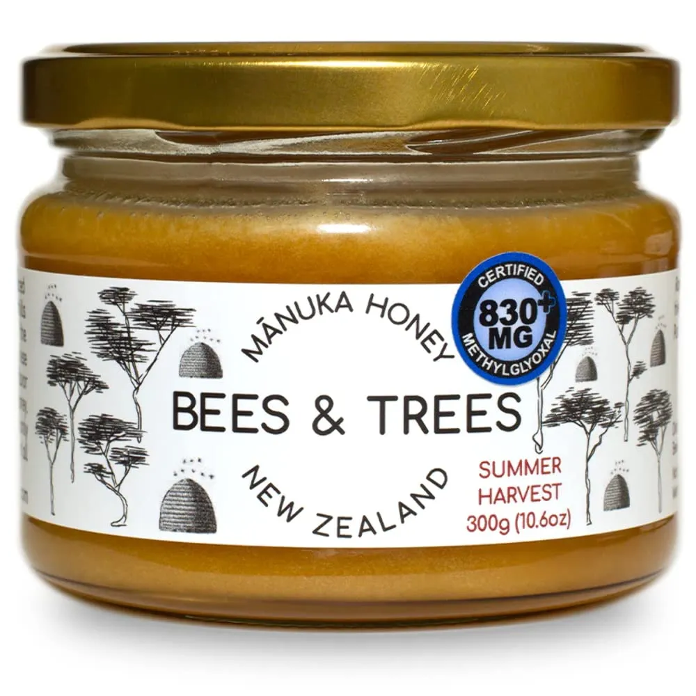Bees & Trees 100% Pure Monofloral New Zealand Manuka Honey, 830  MGO 10.6 oz