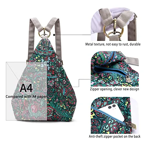 Black Butterfly Premium Backpack for Women, Bohemia Style Casual Daypack Backpack, Fashion, Light and Small (03-green plus)