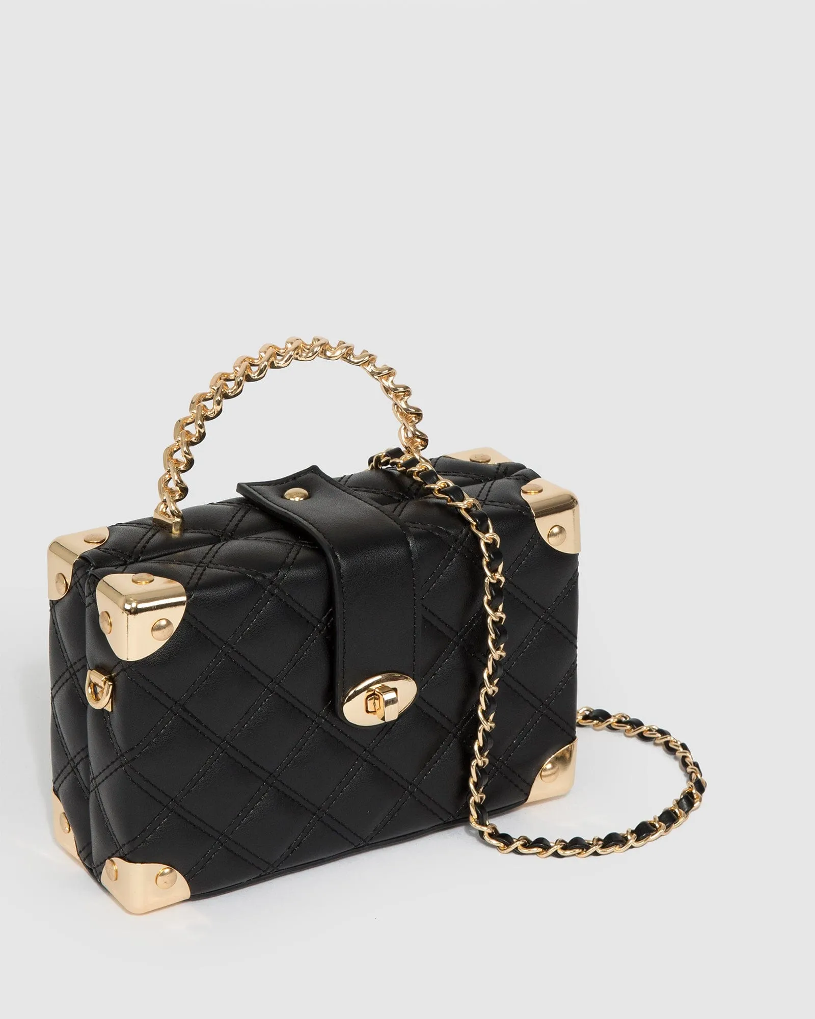 Black Kendal Chain Handle Trunk Bag