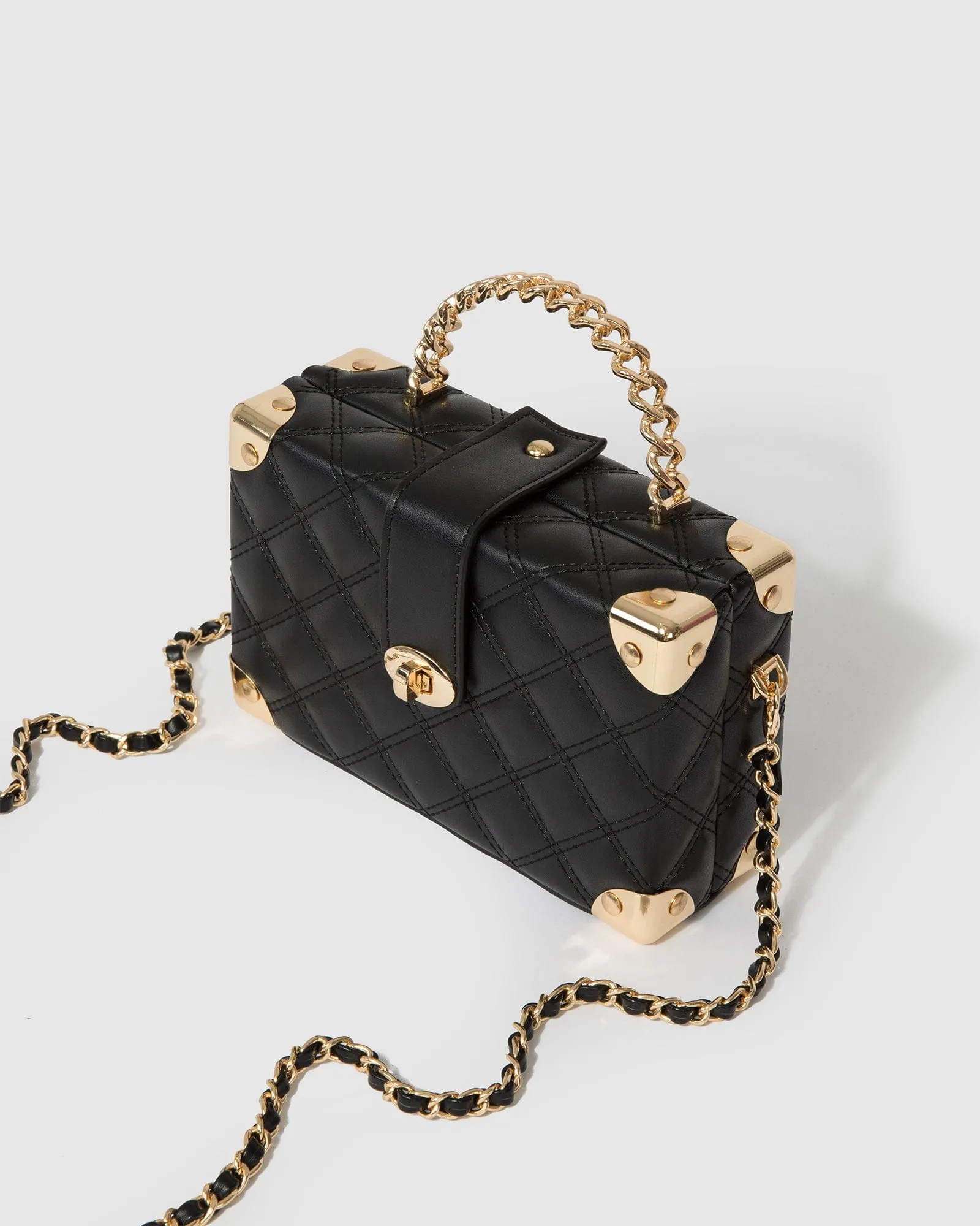 Black Kendal Chain Handle Trunk Bag