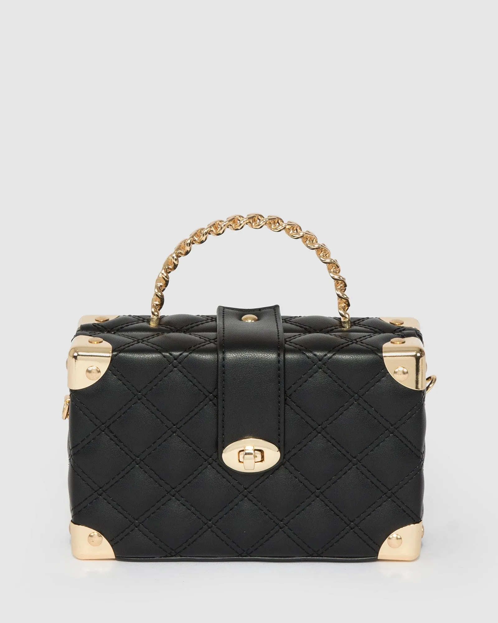 Black Kendal Chain Handle Trunk Bag