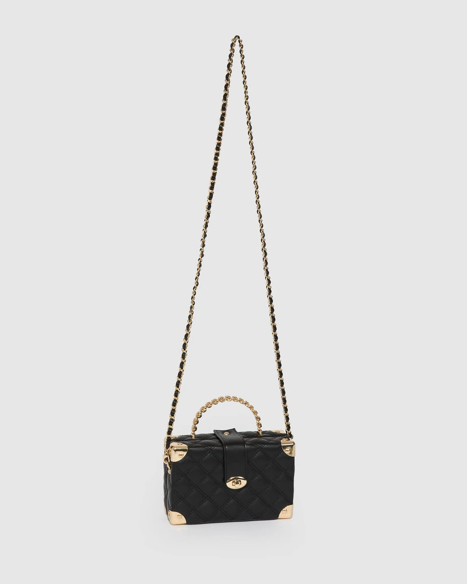 Black Kendal Chain Handle Trunk Bag