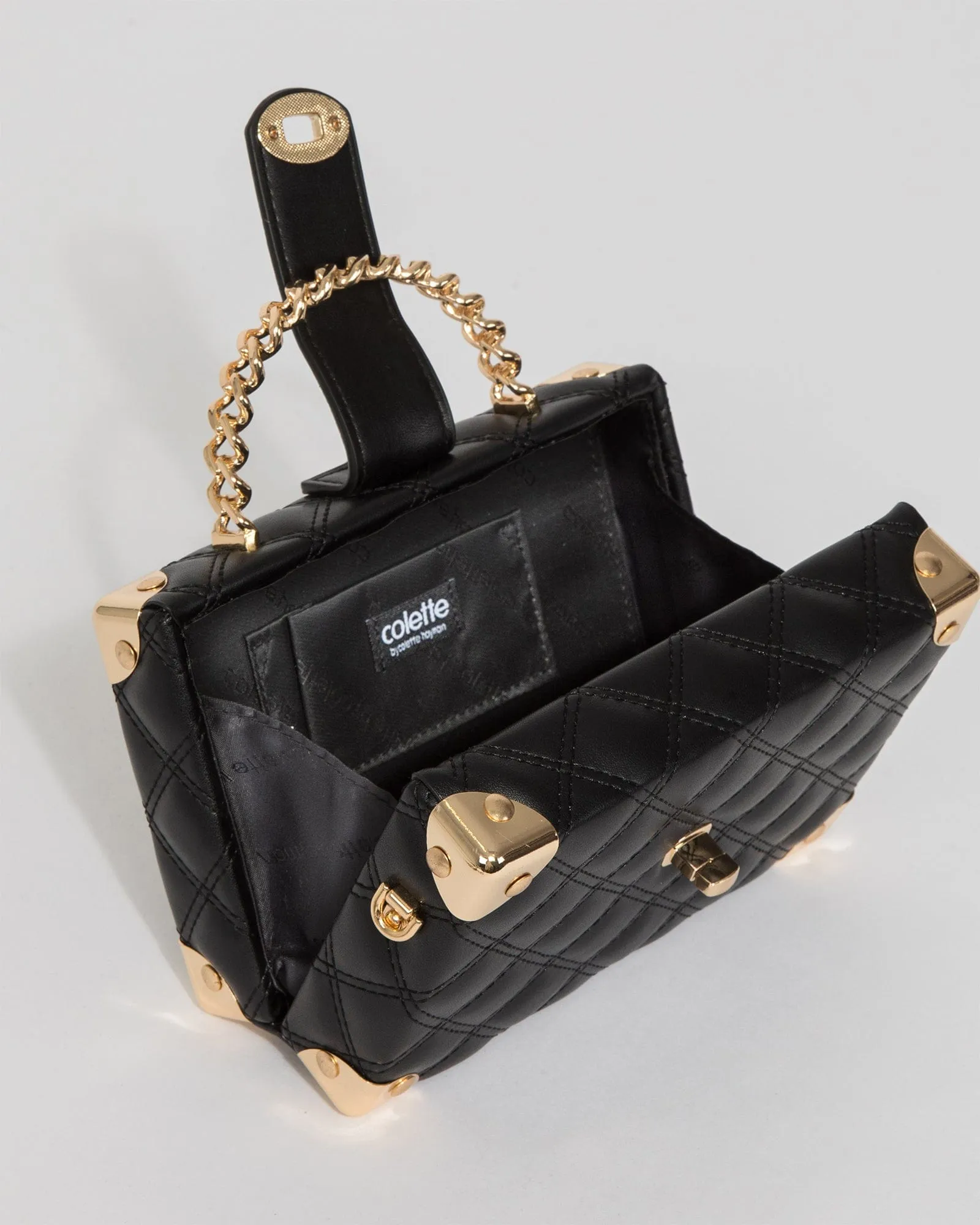 Black Kendal Chain Handle Trunk Bag