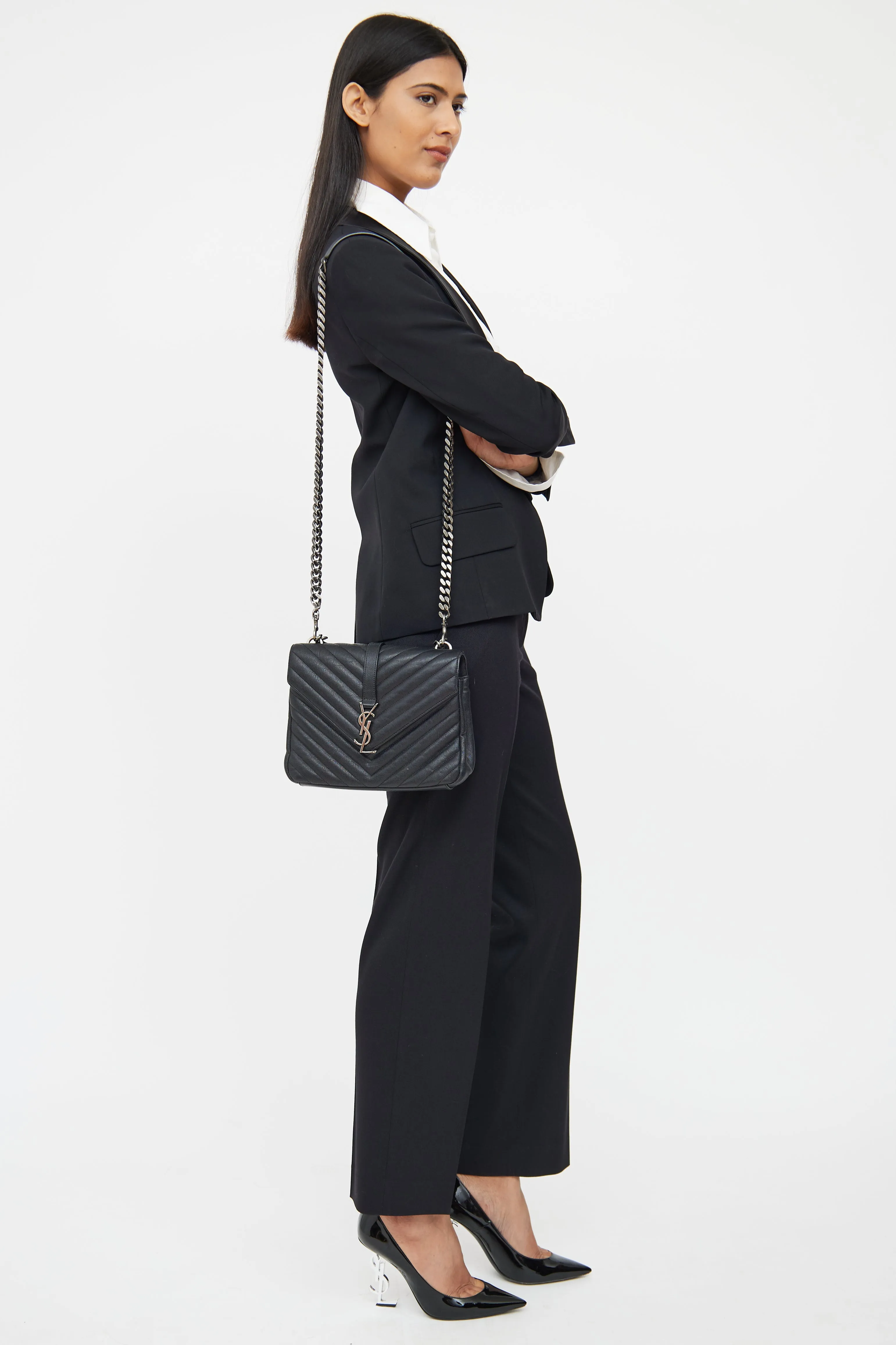 Black Medium College Chain Bag