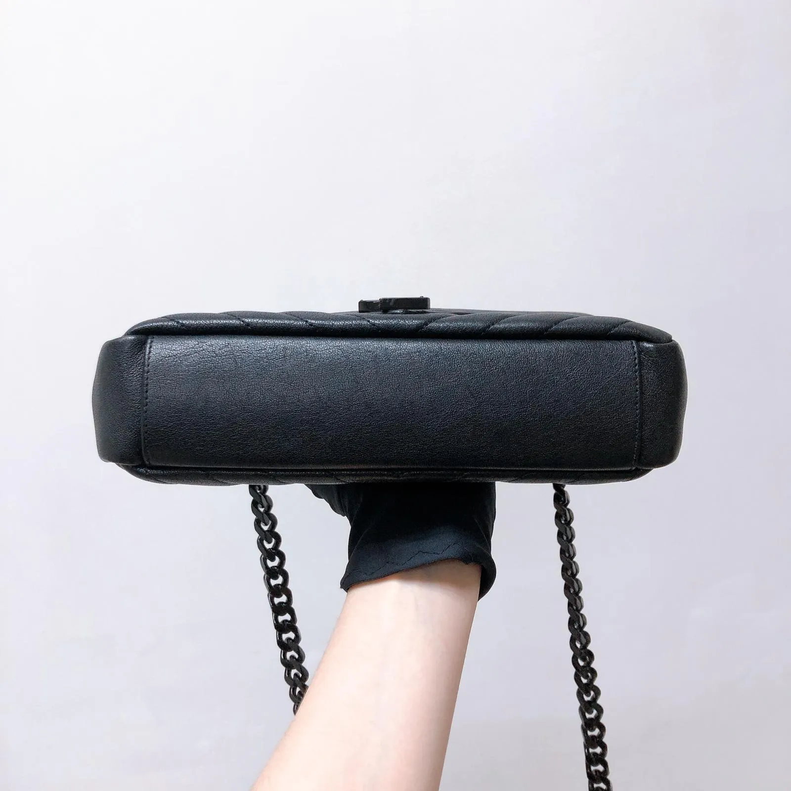 Black Medium College Leather Bag