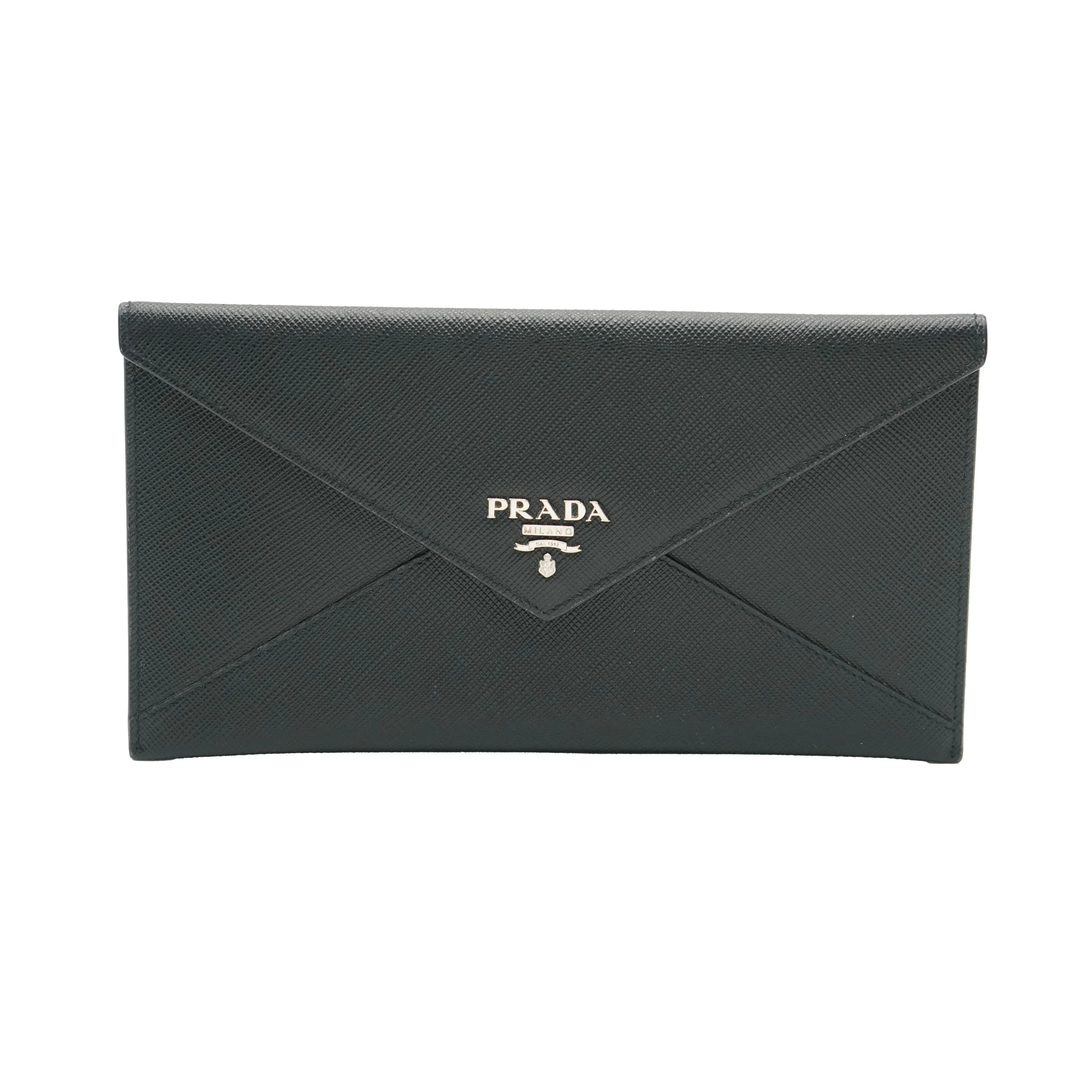 Black Saffiano Envelope Slim Wallet