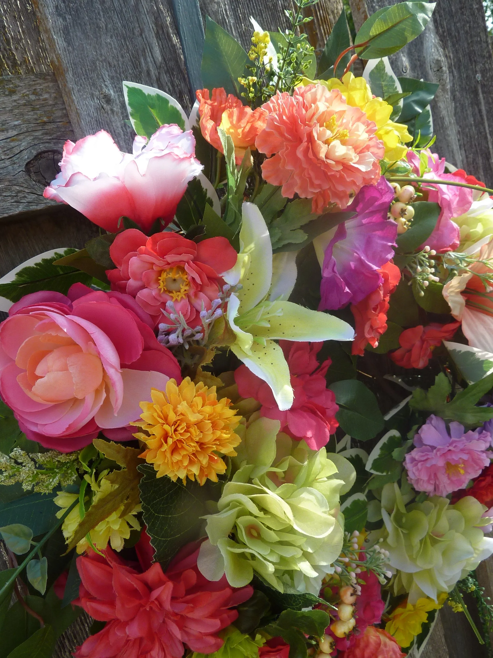 Bright floral wreath for your front door, Summer wreath, spring wreath
