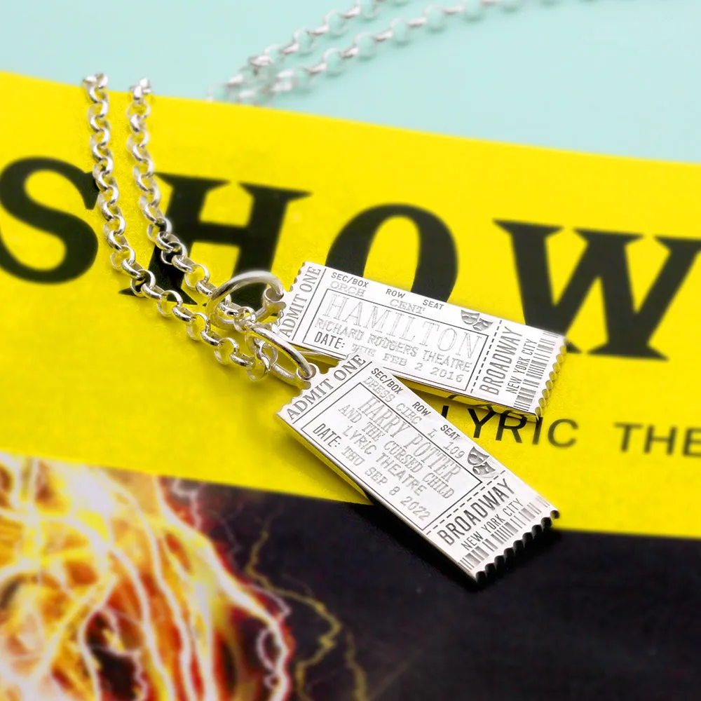 Broadway Ticket Customizable Charm New York Silver