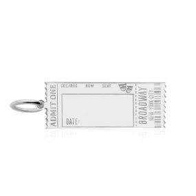 Broadway Ticket Customizable Charm New York Silver