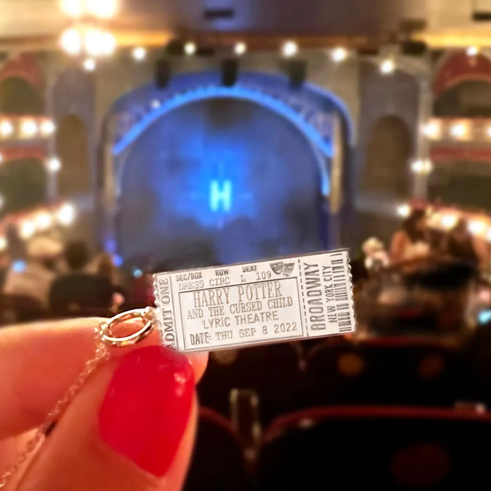 Broadway Ticket Customizable Charm New York Silver