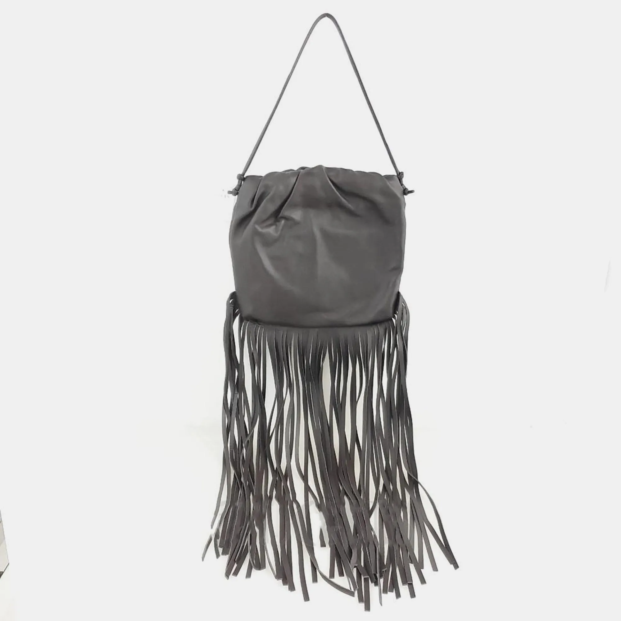 Brown Leather Fringe Shoulder Bag