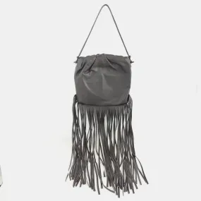 Brown Leather Fringe Shoulder Bag